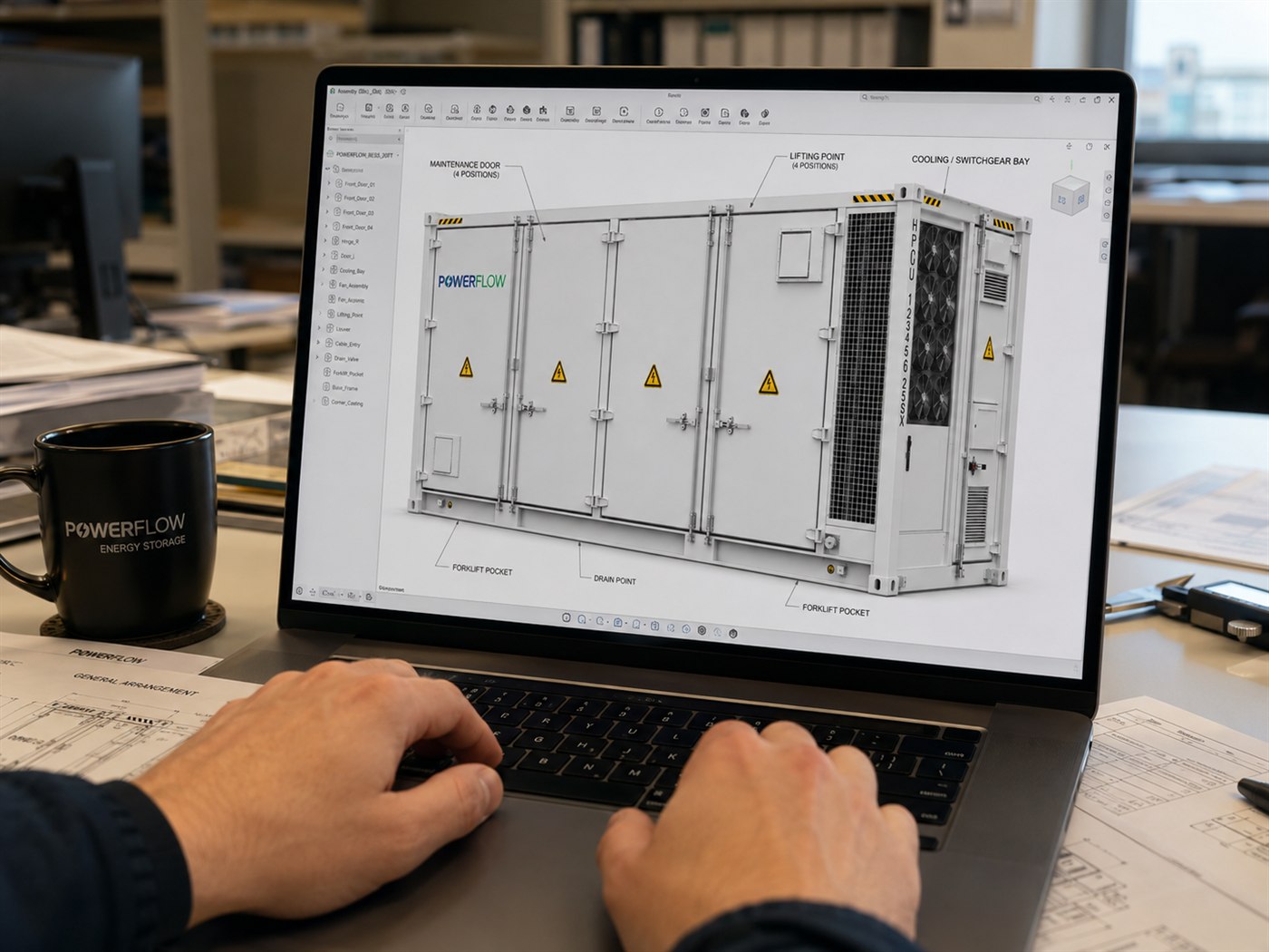 3D-Modell PowerFlow-Container