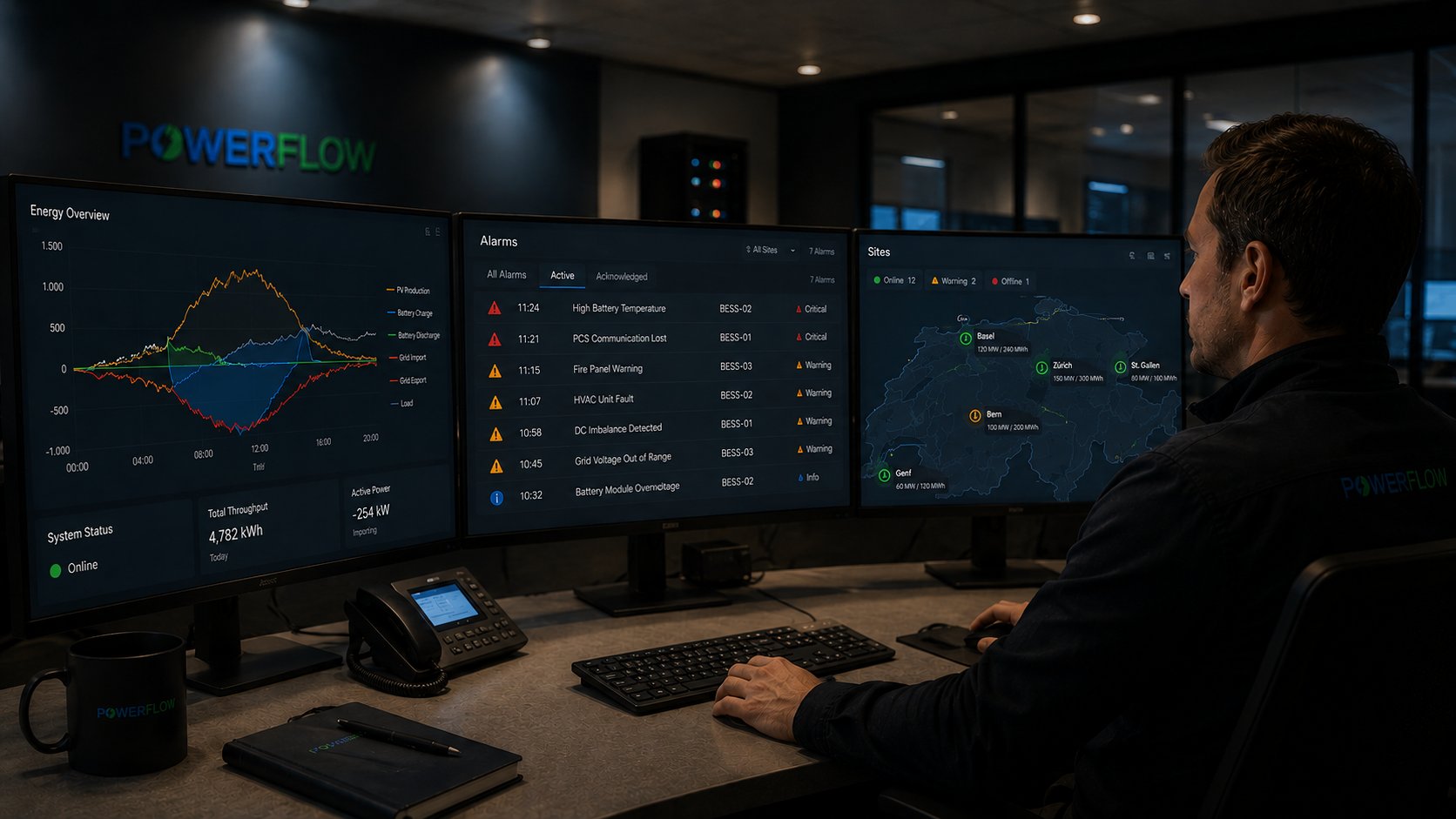 Leitwarte 24/7 Monitoring