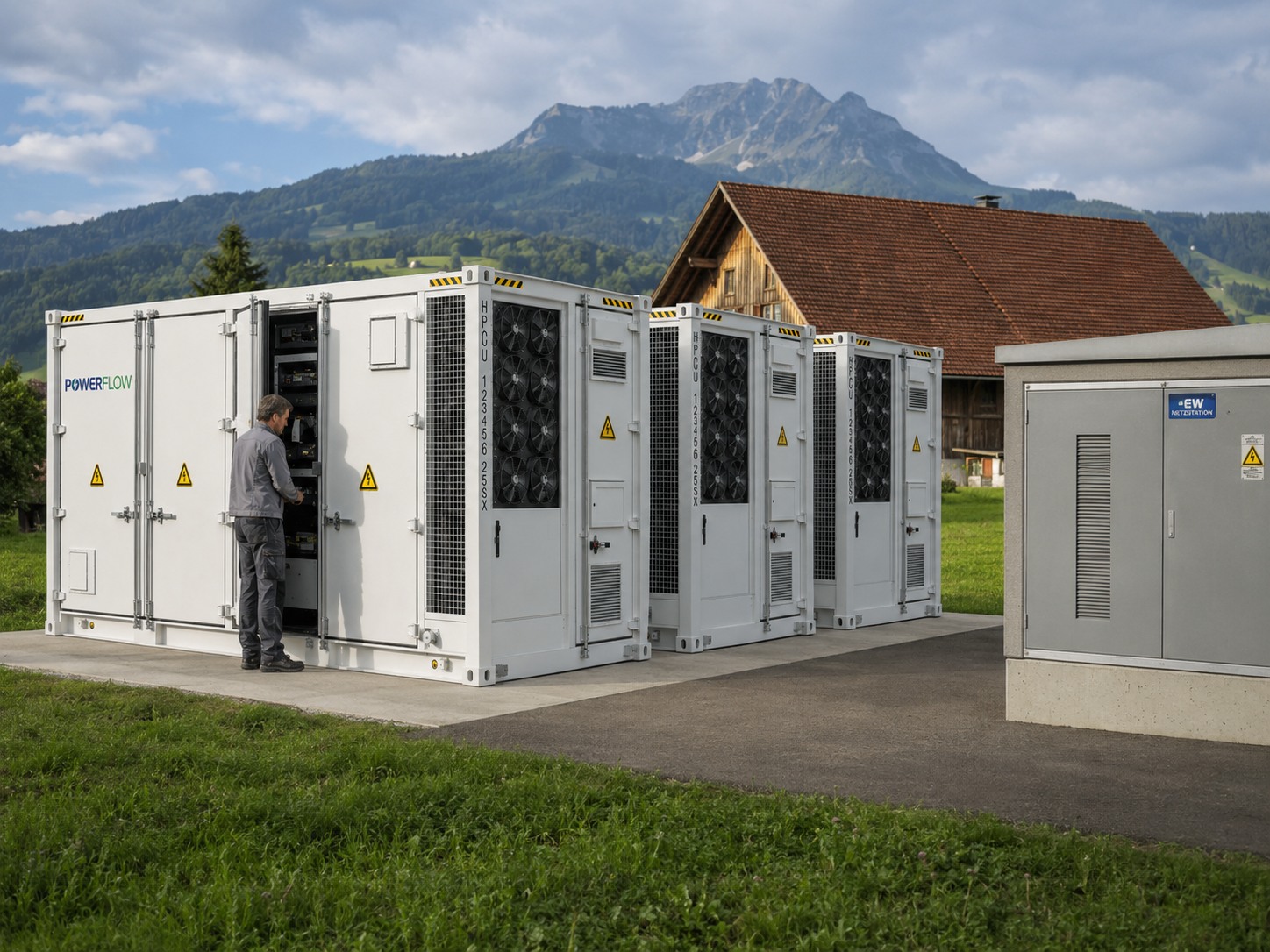 Projekt Metzgersbuvil — PowerFlow Container-Arealspeicher am EW-Trafo